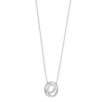 SIRI USA by TJM Sterling Silver Cubic Zirconia Swirl Wheel Necklace