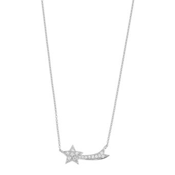 SIRI USA by TJM Sterling Silver Cubic Zirconia Falling Star Necklace