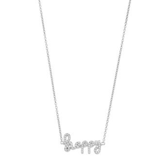 SIRI USA by TJM Sterling Silver Cubic Zirconia "Happy" Necklace