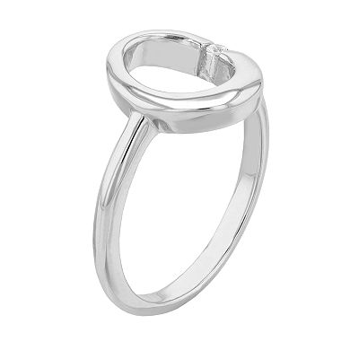 SIRI USA by TJM Sterling Silver Cubic Zirconia Loop Ring