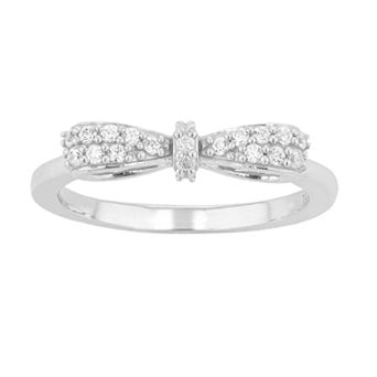 SIRI USA by TJM Sterling Silver Cubic Zirconia Bow Tie Ring