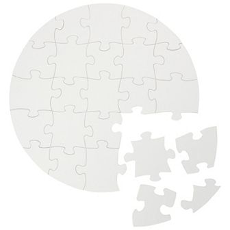 12x Round Blank Jigsaw Puzzle Sets for DIY Crafts, 12.5 Inch