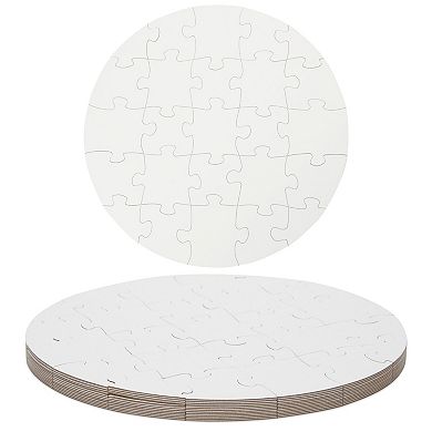 12x Round Blank Jigsaw Puzzle Sets for DIY Crafts, 12.5 Inch