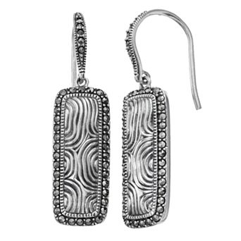 Lavish by TJM Sterling Silver Marcasite Hidden Texture Earrings