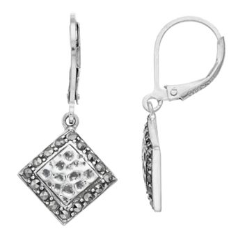 Lavish by TJM Sterling Silver Marcasite Hidden Texture Earrings