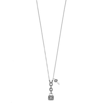 Lavish by TJM Sterling Silver Marcasite Lock & Key Necklace