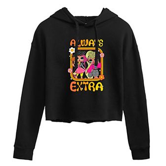 Juniors' LOL OMG Always Extra Cropped Hoodie