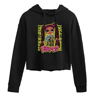 Juniors' LOL OMG Fierce Graffiti Cropped Hoodie