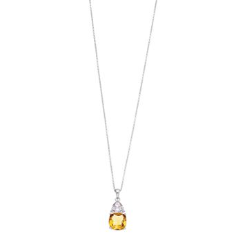 SIRI USA by TJM Lab-Created Citrine & Cubic Zirconia Pendant Necklace