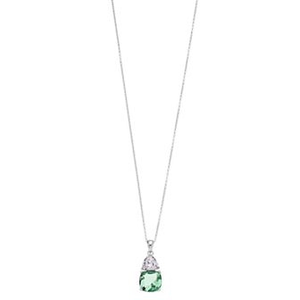 SIRI USA by TJM Sterling Silver Lab-Created Green Quartz & Cubic Zirconia Pendant Necklace
