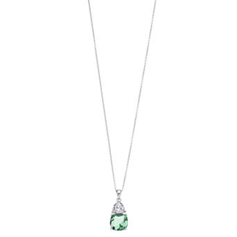 SIRI USA by TJM Sterling Silver Lab-Created Green Quartz & Cubic Zirconia Pendant Necklace