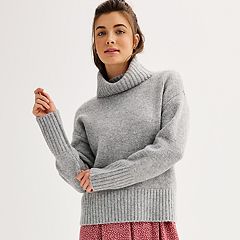 Womens Grey Turtleneck Tops, Clothing