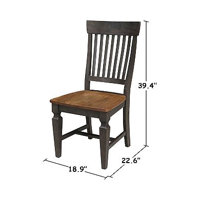 International Concepts Round Dual Drop Leaf Dining Table with 4 Slatback Chairs