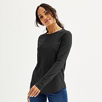 Sonoma Goods For Life Womens Everyday Crewneck Long Sleeve Tee Deals