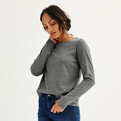 Womens Grey T-Shirts Tops, Clothing