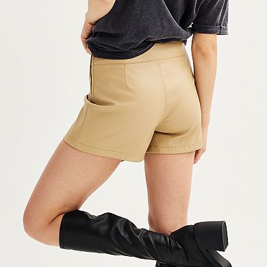 If So Faux Leather Skort