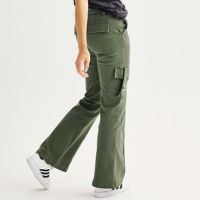 Juniors' SO® Buckle Utility Flare Pants