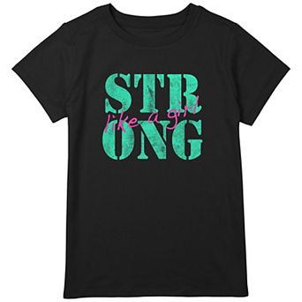 Girls 7-16 Plus Size Strong Like A Girl Graphic Tee