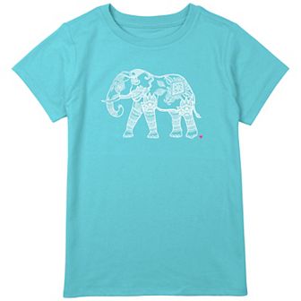Girls 7-16 Plus Size Elephant Mandala Draw Graphic Tee