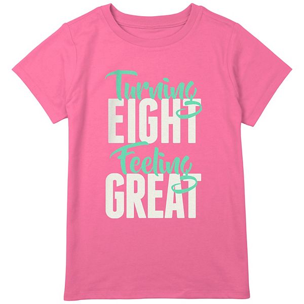 Girls 7-16 Plus Size Eight Great Text Graphic Tee