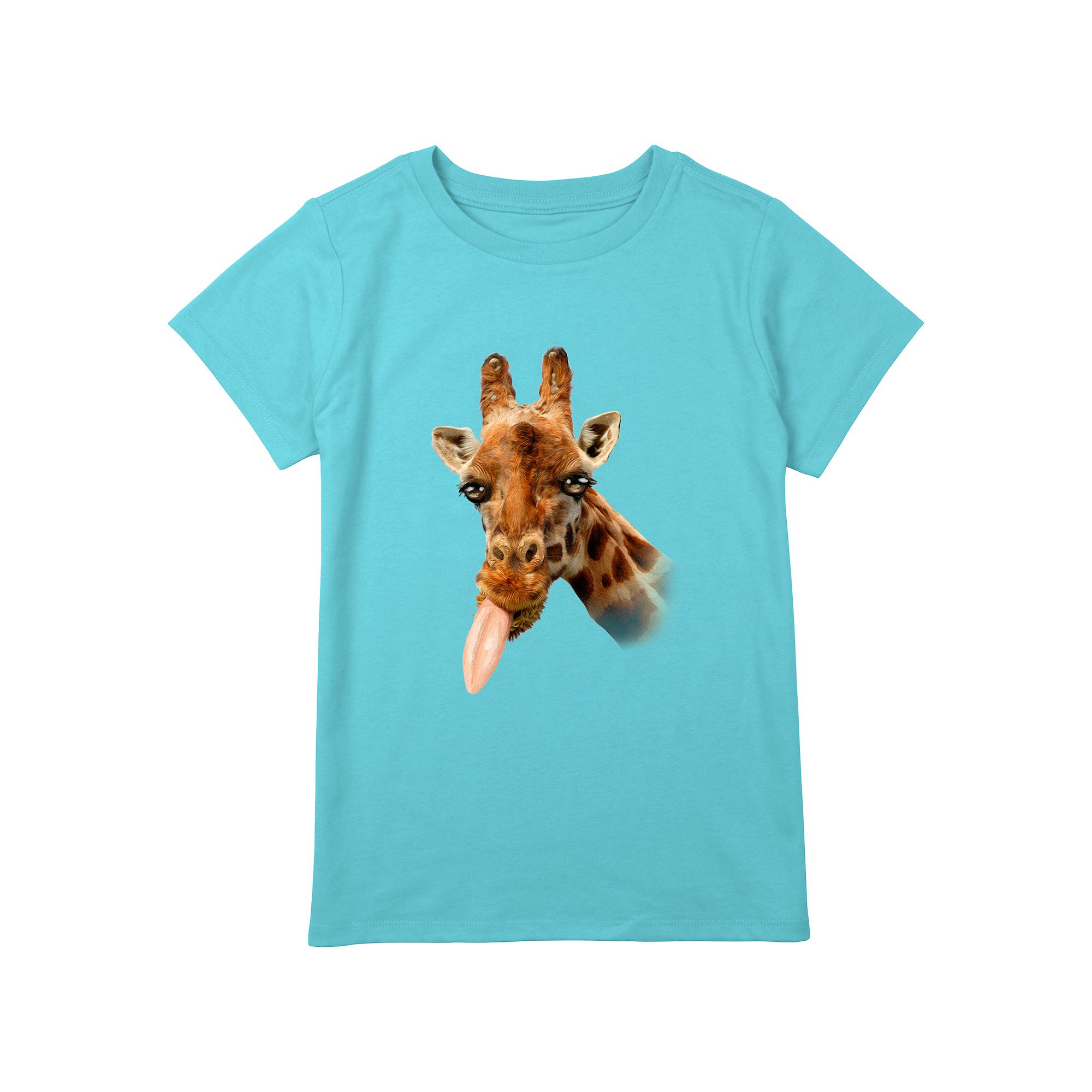 Girls 7-16 Plus Size Silly Giraffe With Tongue Out Graphic Tee, Girls, Siz