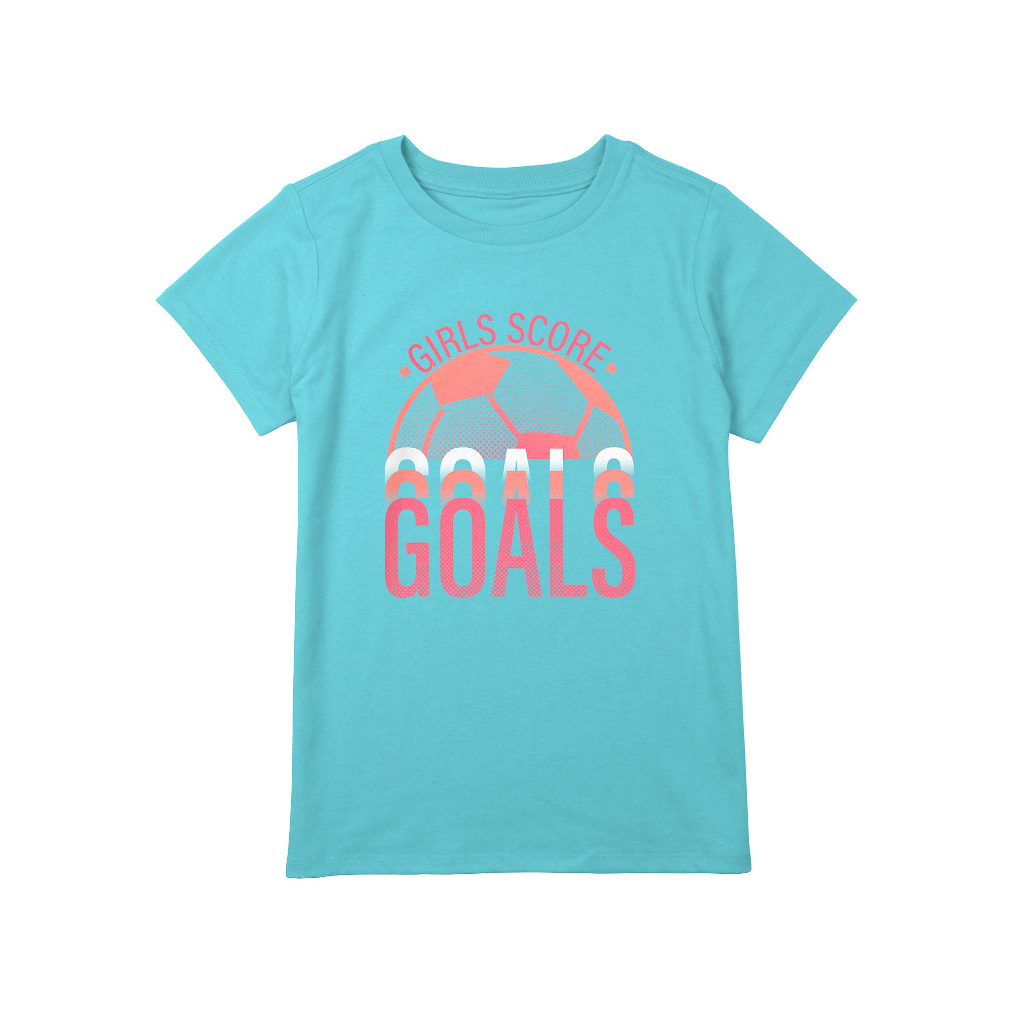 Girls 7-16 Plus Size Girls Soccer Ball Score Goals Graphic Tee, Girls, Siz