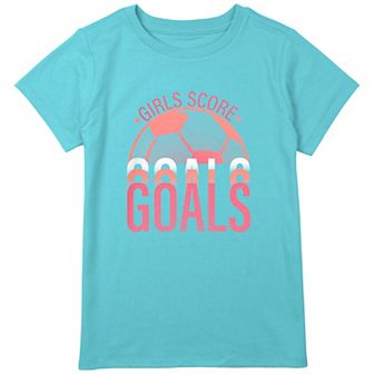 Girls 7-16 Plus Size Girls Soccer Ball Score Goals Graphic Tee