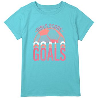 Girls 7-16 Plus Size Girls Soccer Ball Score Goals Graphic Tee