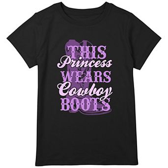 Girls 7-16 Plus Size This Princess Wears Cowboy Boots Graphic Tee
