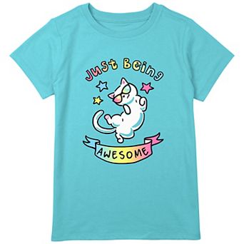 Girls 7-16 Plus Size Cat Just Being Awesome Graphic Tee