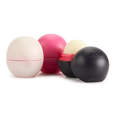 eos Limited Edition Holiday Collection Lump of Coal + Cotton Candy Snowball + Sparkling Sugar Plum 3-Pack Lip Balm