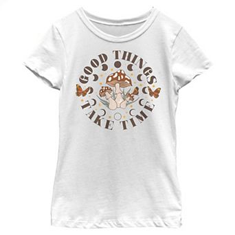 Girls 7-16 Good Things Mushrooms And Moons Graphic Tee