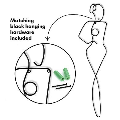 Americanflat Metal Line Art Woman Wall Decor