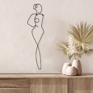 Americanflat Metal Line Art Woman Wall Decor