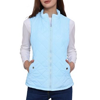 Women's Stand Collar Lightweight Gilet Quilted Zip Vest
