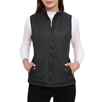 Women's Stand Collar Lightweight Gilet Quilted Zip Vest