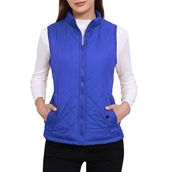 Women's Stand Collar Lightweight Gilet Quilted Zip Vest