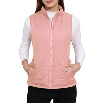 Women's Stand Collar Lightweight Gilet Quilted Zip Vest