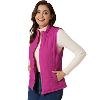 Women's Stand Collar Lightweight Gilet Quilted Zip Vest