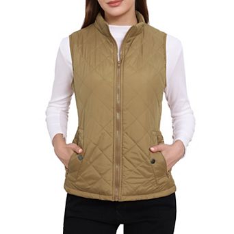 Women's Stand Collar Lightweight Gilet Quilted Zip Vest