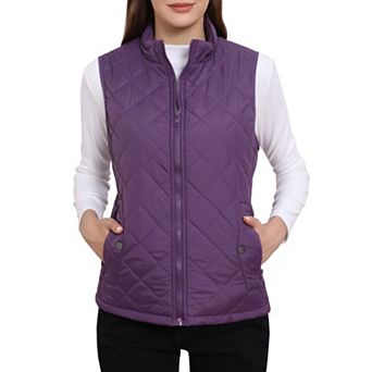 Women's Stand Collar Lightweight Gilet Quilted Zip Vest