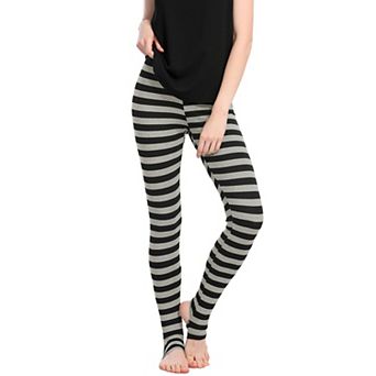 Women's Stripes High Waist Elastic Waistband Stirrup Leggings