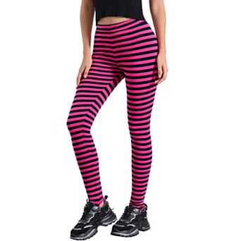 Women's Stripes High Waist Elastic Waistband Stirrup Leggings