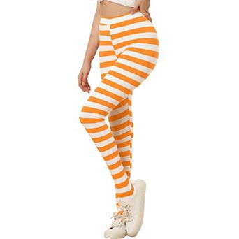Women's Stripes High Waist Elastic Waistband Stirrup Leggings