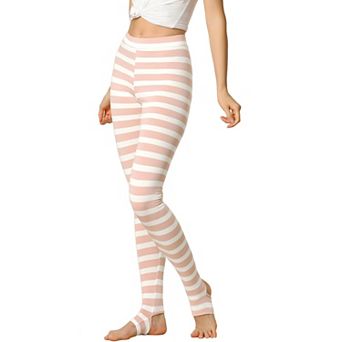 Women's Stripes High Waist Elastic Waistband Stirrup Leggings