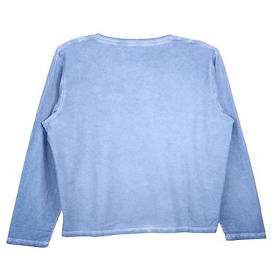 Patrick Assaraf Men's Blue Long Sleeve Distressed Shirt Long-sleeve - M