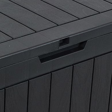 Sunnydaze 32 gal Faux Wood Plastic Outdoor Storage Box - Driftwood