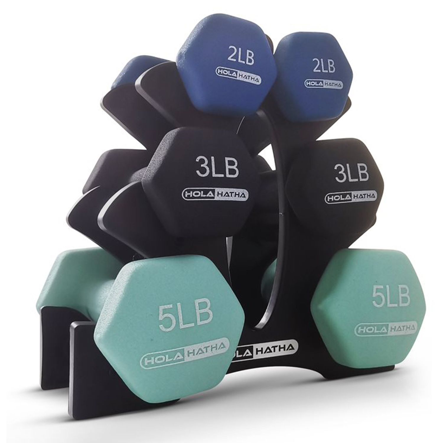 BalanceFrom Fitness 3, 5, and 8 Pound Neoprene Coated Dumbbell Set