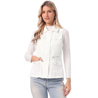 Women's Zip Up Jacket with Pockets Sleeveless Anorak Utility Vest