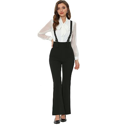 Unique Vintage 1930s Black & White Pin Stripe Thelma Suspender Pants